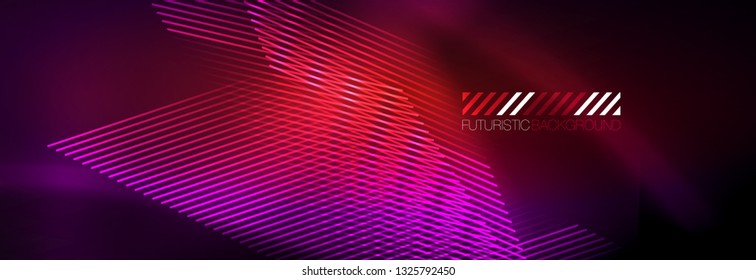 Shiny glowing lights neon color design background, vector