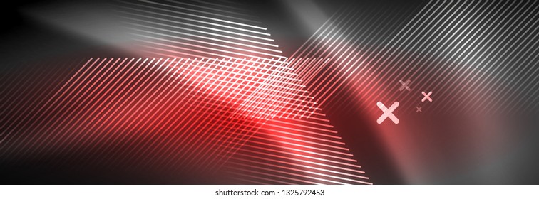 Shiny glowing lights neon color design background, vector