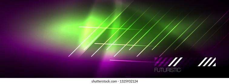 Shiny glowing lights neon color design background, vector