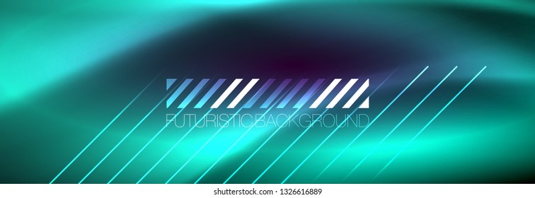 Shiny glowing lights neon color design background, vector