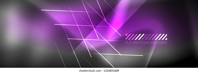 Shiny glowing lights neon color design background, vector