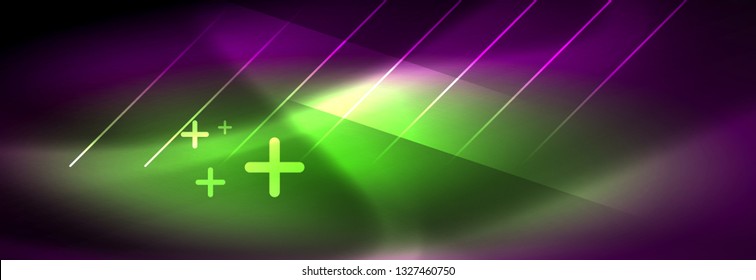 Shiny glowing lights neon color design background, vector