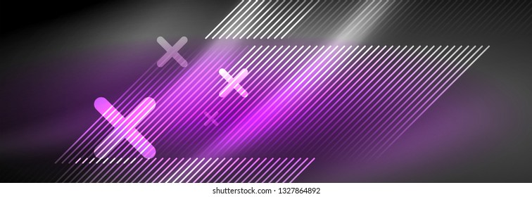 Shiny glowing lights neon color design background, vector