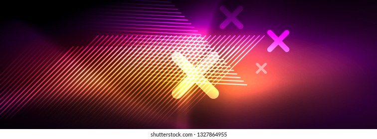 Shiny glowing lights neon color design background, vector