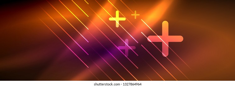 Shiny glowing lights neon color design background, vector