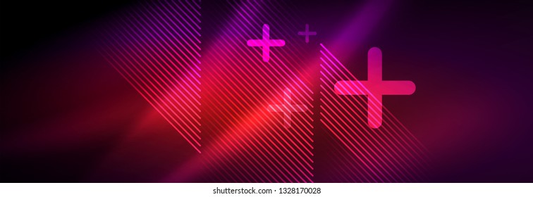 Shiny glowing lights neon color design background, vector