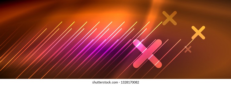 Shiny glowing lights neon color design background, vector