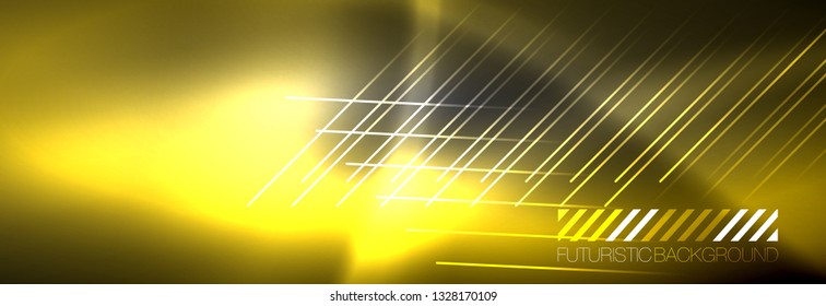 Shiny glowing lights neon color design background, vector