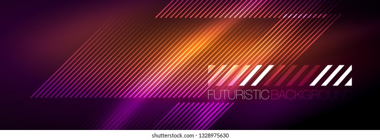Shiny glowing lights neon color design background, vector