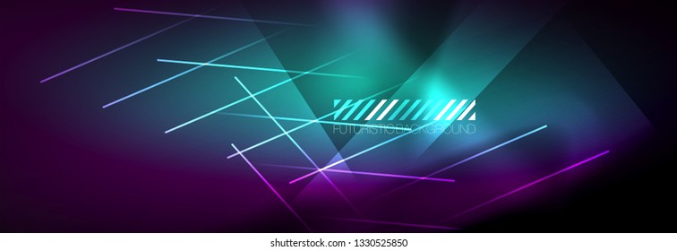 Shiny glowing lights neon color design background, vector