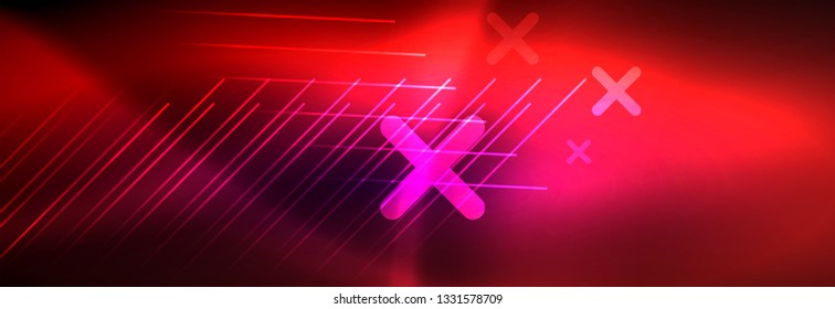 Shiny glowing lights neon color design background, vector