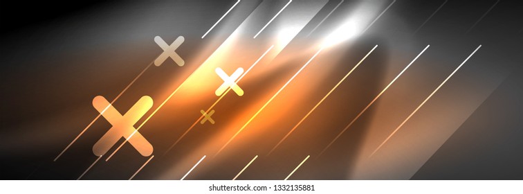 Shiny glowing lights neon color design background, vector