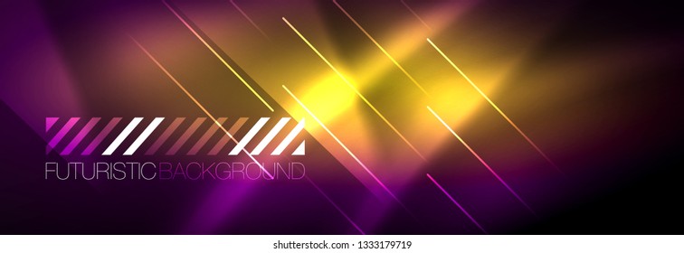 Shiny glowing lights neon color design background, vector