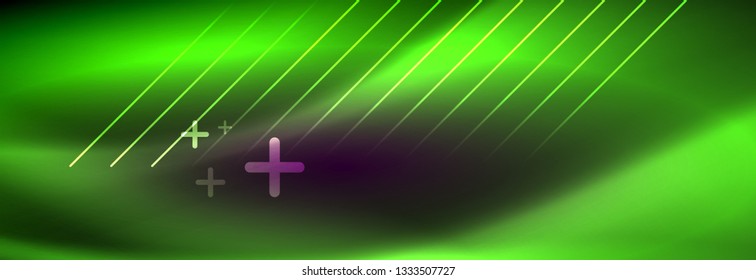 Shiny glowing lights neon color design background, vector