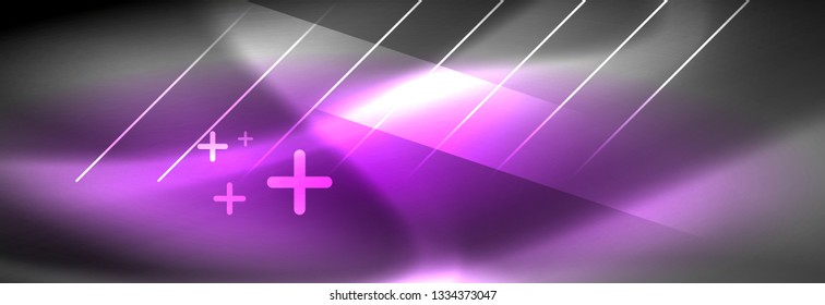 Shiny glowing lights neon color design background, vector