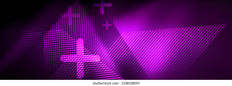 Shiny glowing lights neon color design background, vector