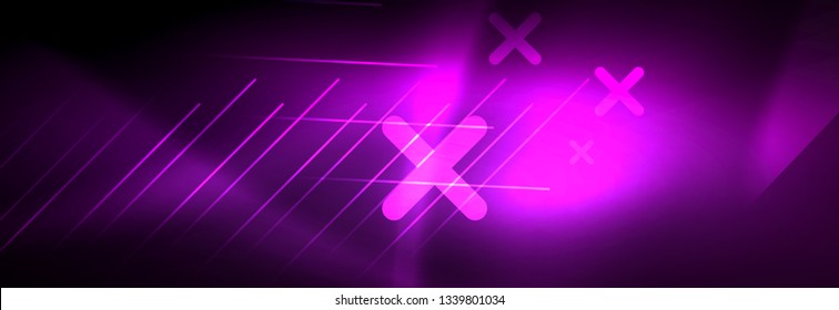 Luces brillantes fondo de diseño de color neón, vector