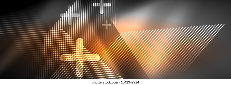 Shiny glowing lights neon color design background, vector