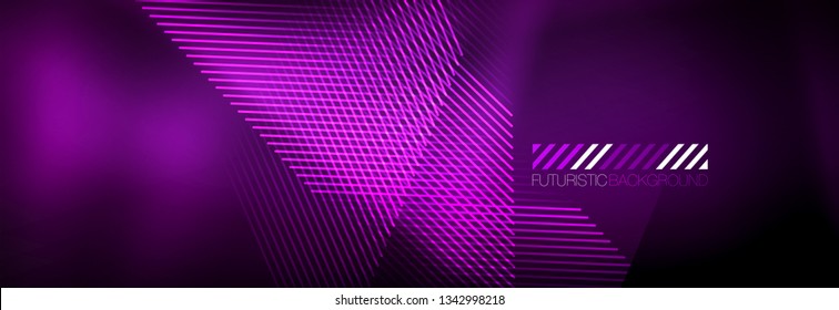 Shiny glowing lights neon color design background, vector