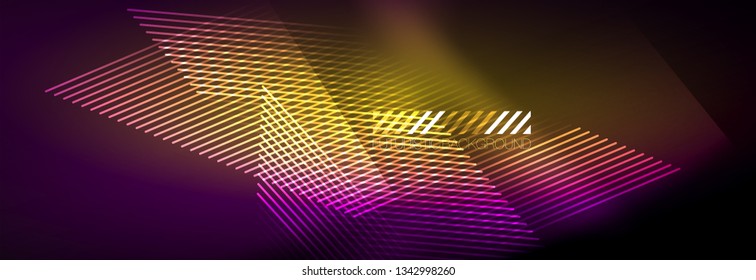 Shiny glowing lights neon color design background, vector