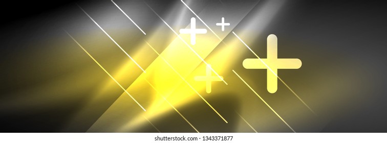 Shiny glowing lights neon color design background, vector