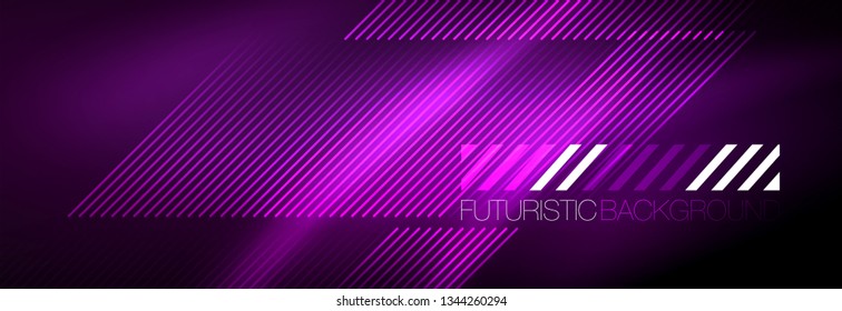 Shiny glowing lights neon color design background, vector