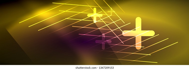 Shiny glowing lights neon color design background, vector