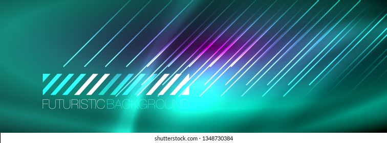 Shiny glowing lights neon color design background, vector