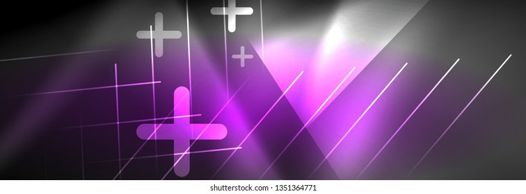 Shiny glowing lights neon color design background, vector