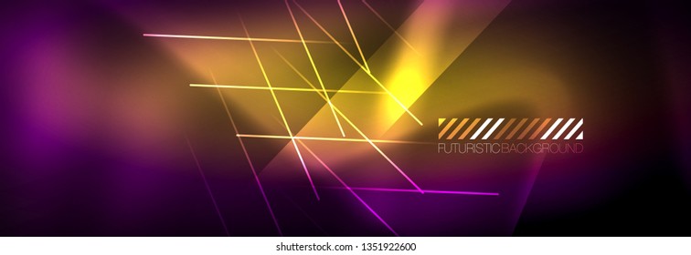 Shiny glowing lights neon color design background, vector