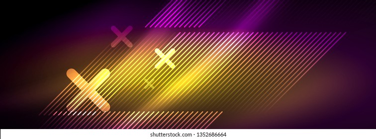 Shiny glowing lights neon color design background, vector