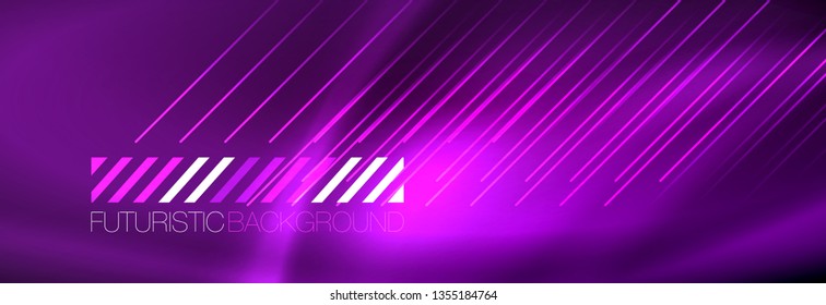 Shiny glowing lights neon color design background, vector