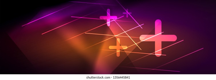 Shiny glowing lights neon color design background, vector