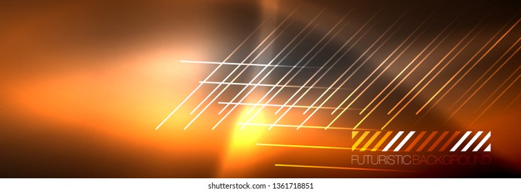 Shiny glowing lights neon color design background, vector