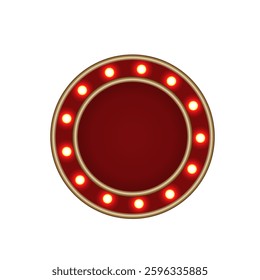 Shiny glowing round retro light box vintage  casino frame vector
