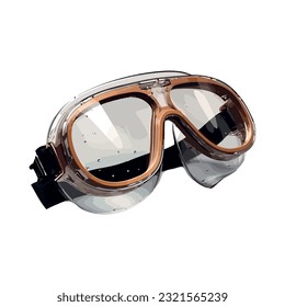 Shiny goggles design over white