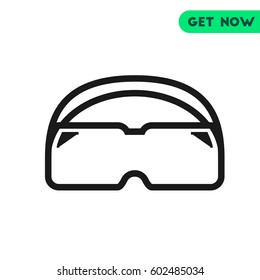 Shiny Goggles Vector Icon, The outlined symbol of square big glasses.Simple, modern flat vector illustration for mobile app, website or desktop app   