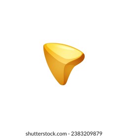 Flecha dorada brillante. Elemento puntero de diseño de Game ui. Cursor, botón de dirección aislado ilustración vectorial de dibujos animados.