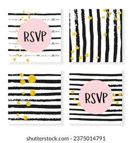 Fondo dorado brillante. Ilustración de invierno blanco. Tarjeta de cumpleaños Stripe. Efecto disperso. Conjunto De Revistas Decorativas. Concepto de sueño dorado. Folleto de Black Premium. Fondo dorado brillante dorado