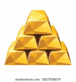 Shiny gold bars arranged in a pyramid shape