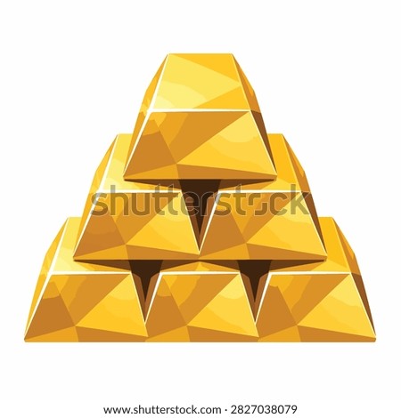 Shiny gold bars arranged in a pyramid shape