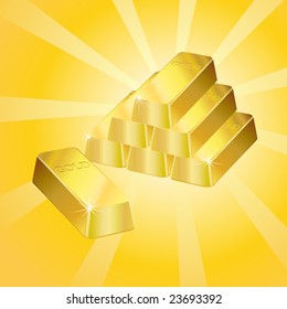 glänzende goldene Bars auf Retro-Hintergrund