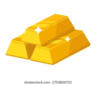 Ilustración vectorial de barras de oro brillante