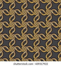 Glanz goldenes keltisches Muster. Abstrakte Vintage Art Deco Stil geometrische Tapete. Vektorgrafik