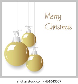 shiny gold color christmas decoration baubles hanging eps10