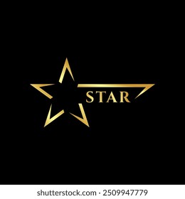Shiny gold color striped star vector symbol icon