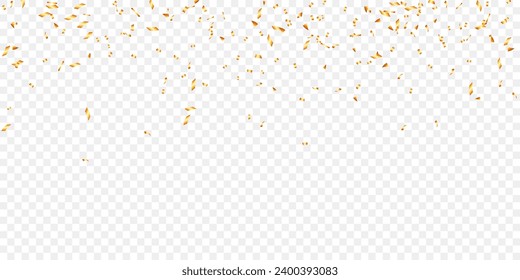 shiny gold confetti for greeting card, banner holiday, anniversary, surprise and congratulation