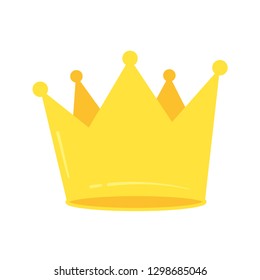 Shiny gold crown flat style design vector illustration icon sign isolated on white background