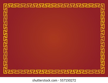 Shiny gold designed with red color background for Chinese New Year seasons greeting card
Wallpaper border. Background frame.