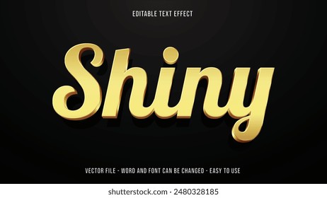 	
Shiny gold editable text effect, luxurious mock up